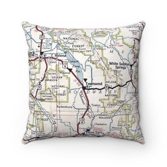 Townsend Montana vintage map pillow