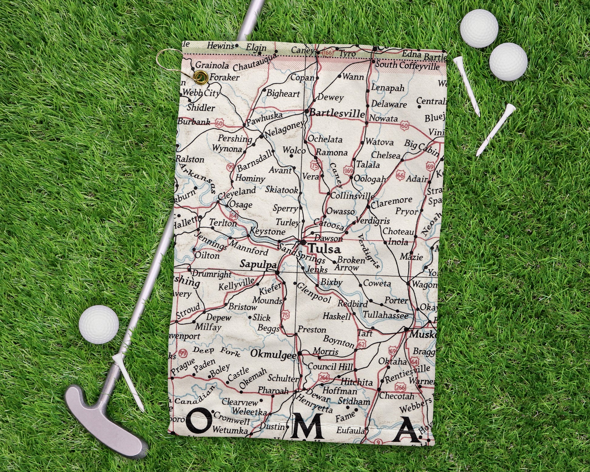 Tulsa Oklahoma golf towel primary image