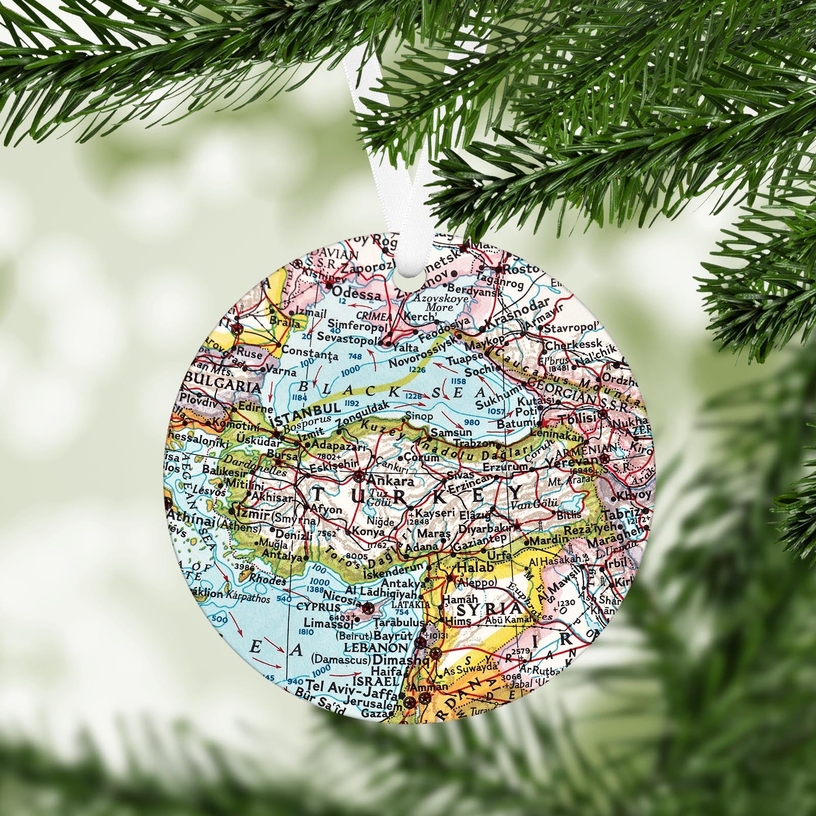 Turkey Vintage Map Ornament