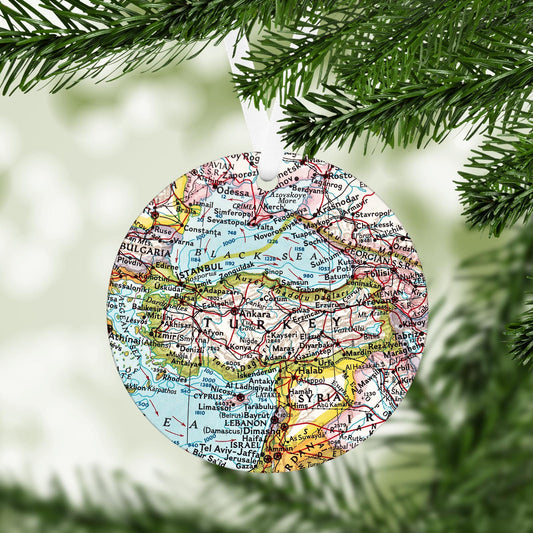 Turkey Vintage Map Ornament