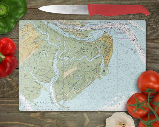 Tybee Island Georgia Map Cutting Board | Travel Gift | Kitchen Decor