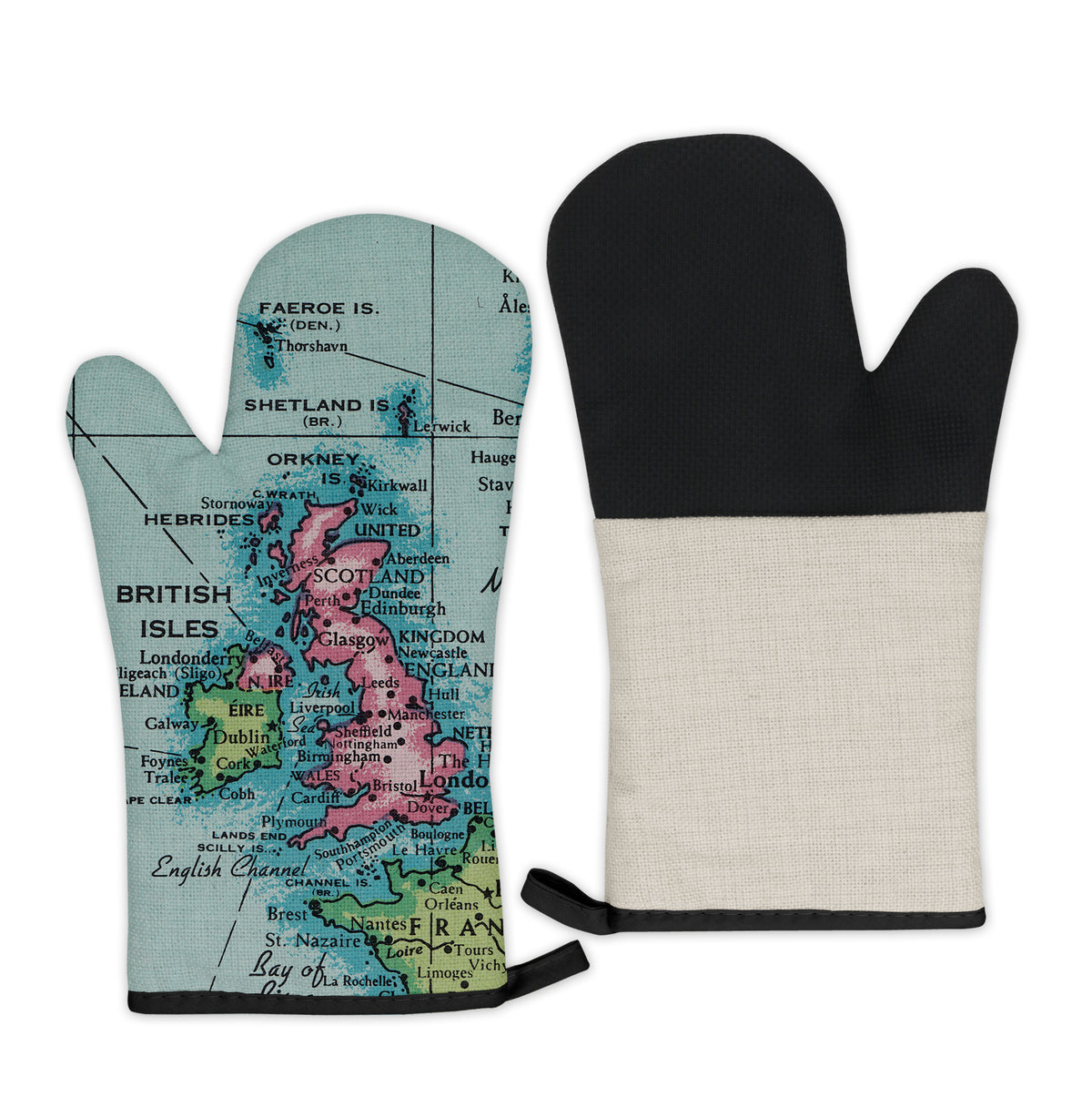 British Isles Map Oven Mitt | Vintage-Inspired Kitchen Gift