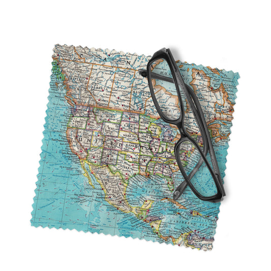 United States Map Lens Cloth | Microfiber Glasses Cleaner | Travel Gift