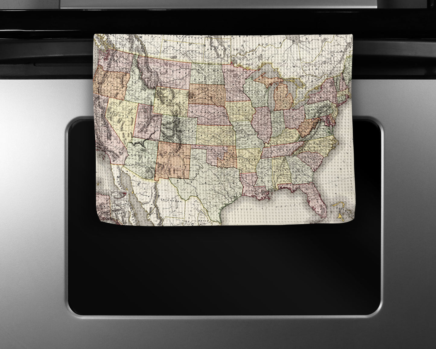 United States Vintage Map Kitchen Towel Americana