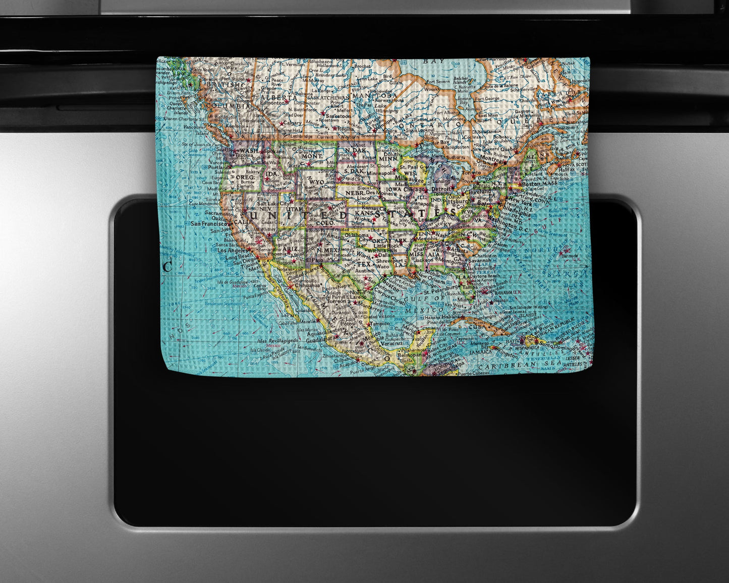 United States Map Tea Towel | Waffle-Weave Kitchen Towel Gift