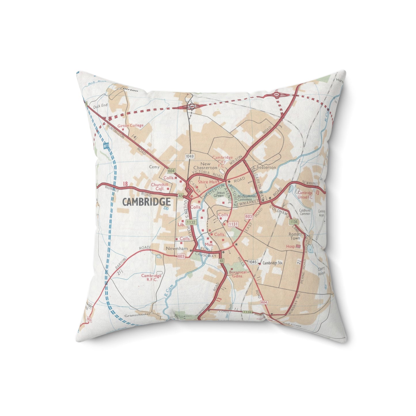 University of Cambridge vintage map pillow