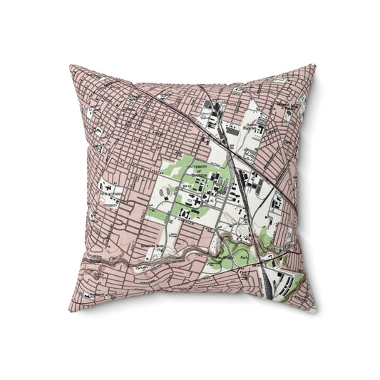 University of Houston vintage map pillow