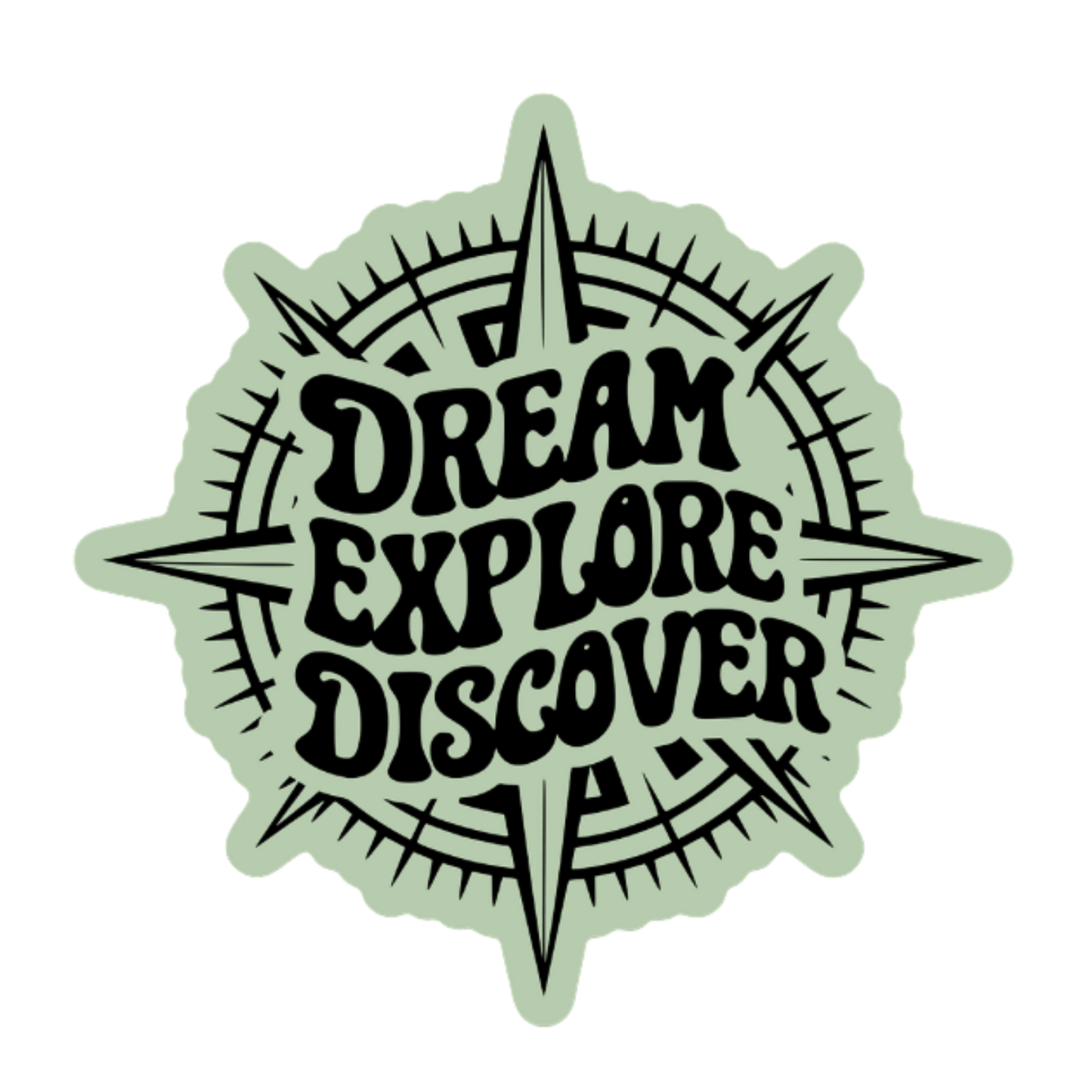 Dream Explore Discover Compass Sticker – Adventure Travel Vinyl Decal