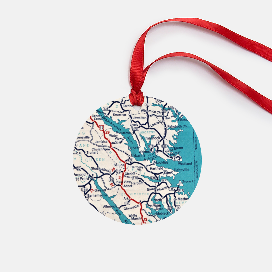 Urbanna Virginia Vintage Map Ornament
