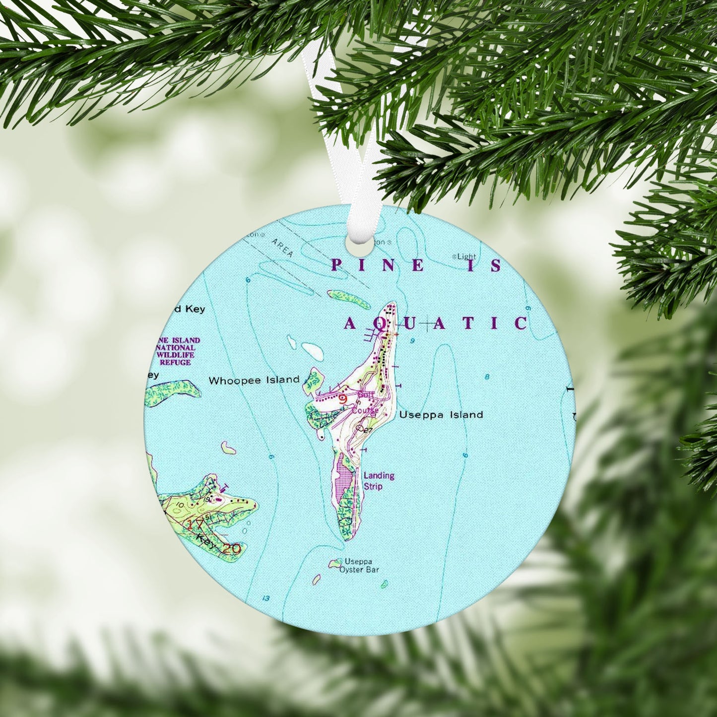 Useppa Island Florida Vintage Map Ornament