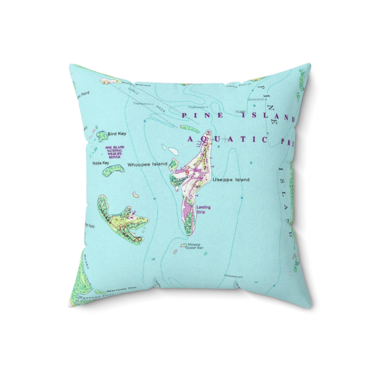 Useppa Island Florida vintage map pillow
