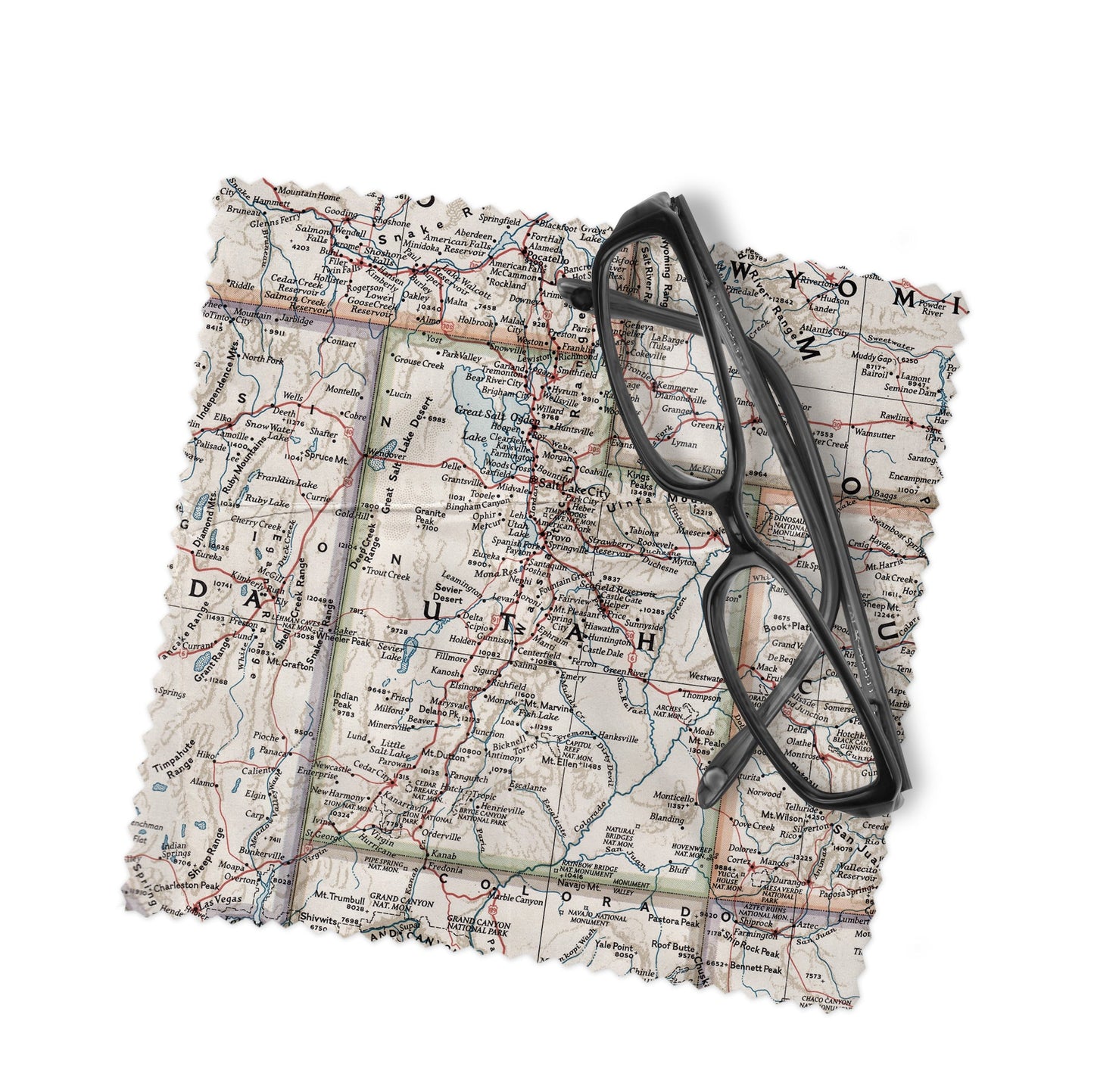 Utah Map Lens Cloth | Microfiber Glasses Cleaner | Travel Gift