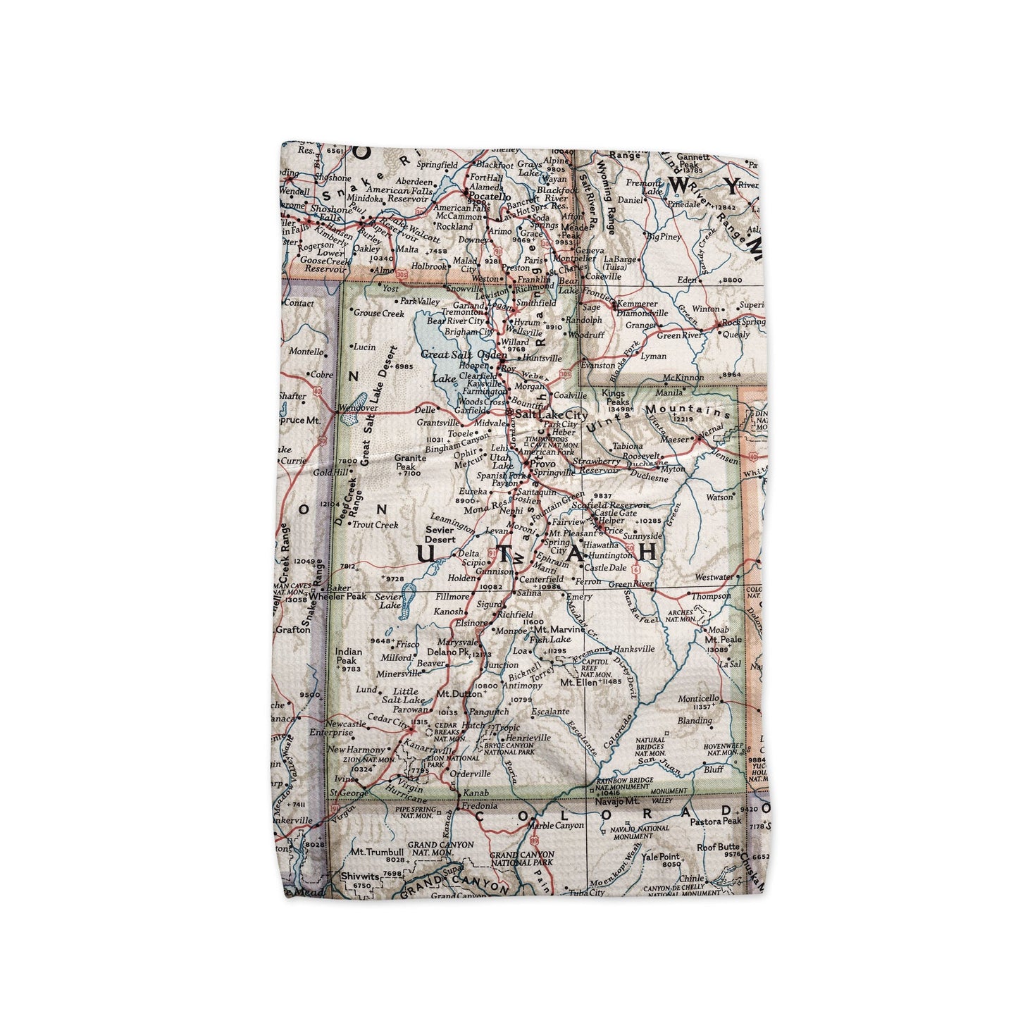 Utah Map Tea Towel | Waffle-Weave Kitchen Towel Gift