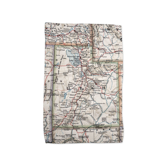 Utah Map Tea Towel | Waffle-Weave Kitchen Towel Gift
