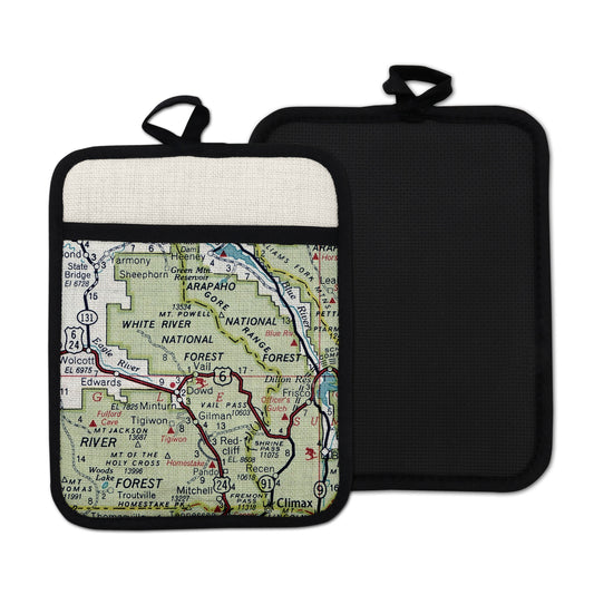 Vail Colorado Hot Pad – Ski Town Map Trivet, Rocky Mountain Kitchen Gift, Vail Colorado Gift, Travel-Inspired Kitchen Decor