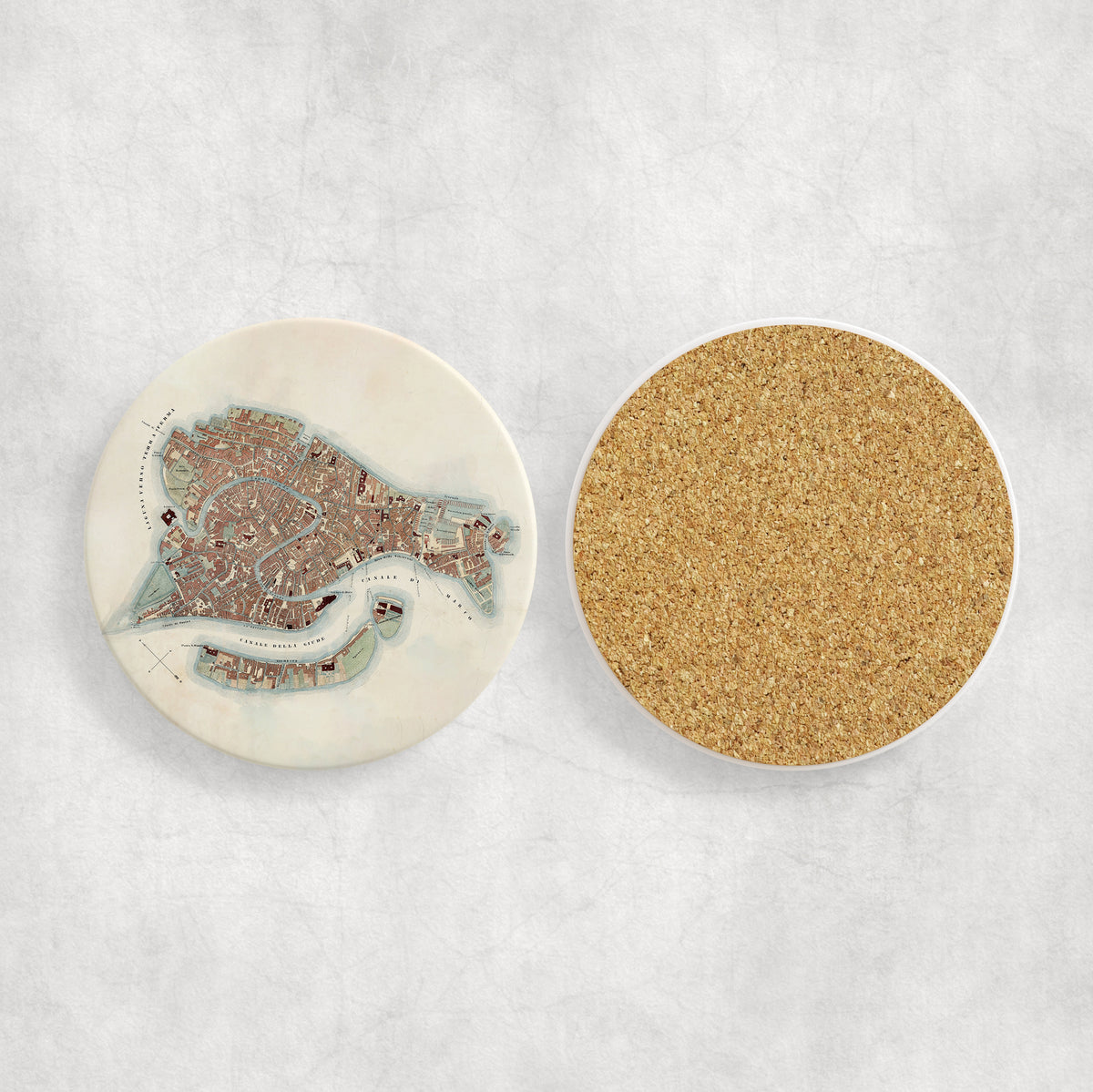 Venice Italy Vintage Map Ceramic Coaster Set of 4