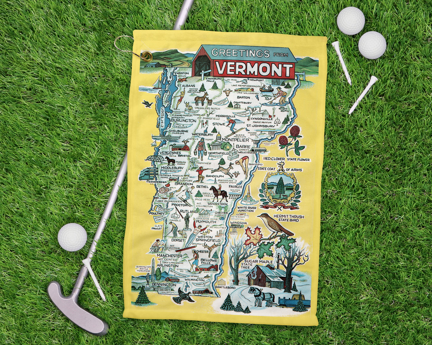Vermont golf towel primary image