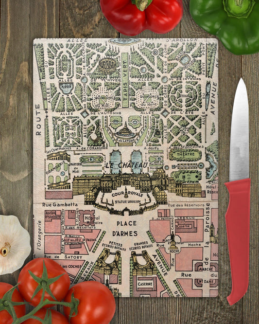 Versailles France Map Cutting Board | Travel Gift | Kitchen Decor