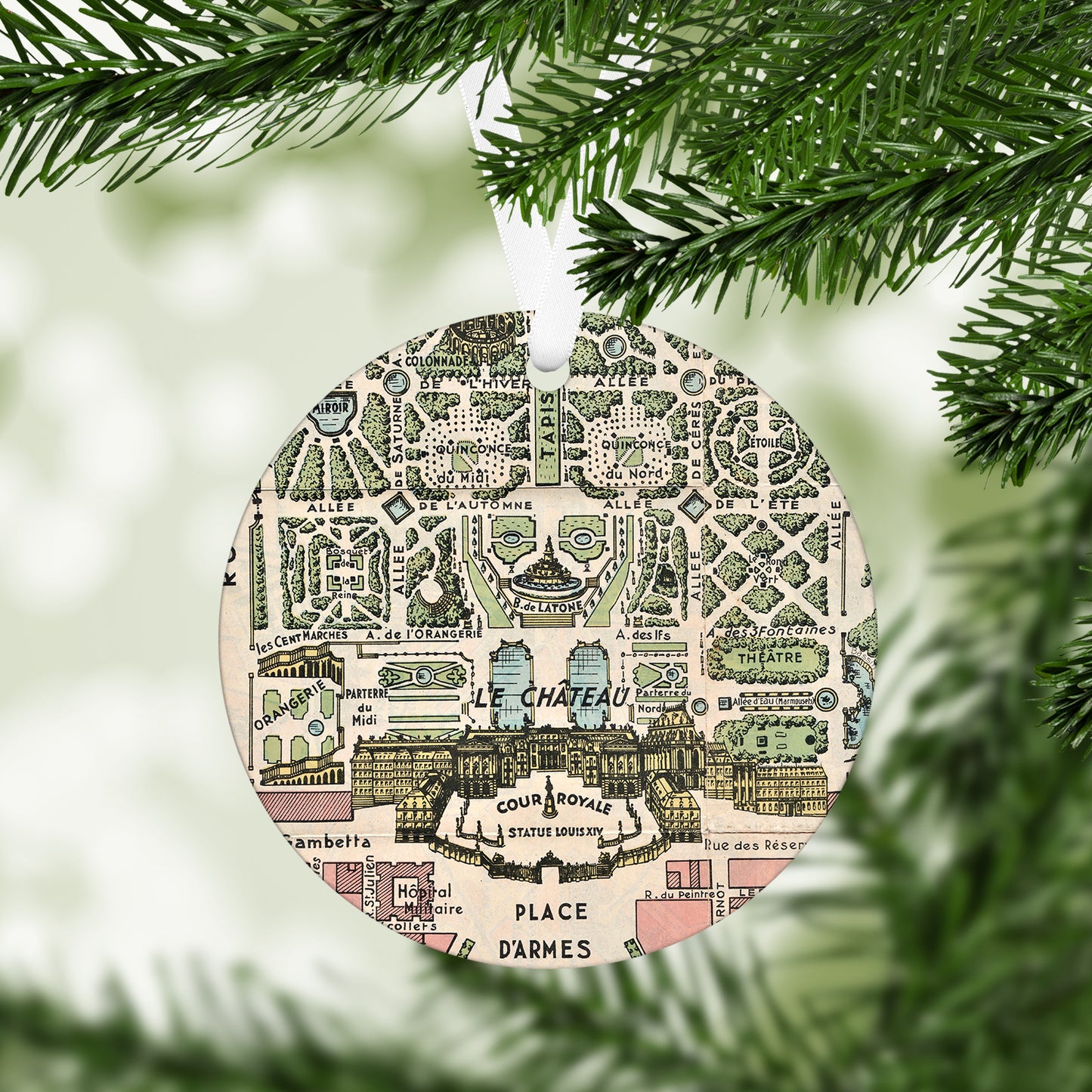 Versailles France Vintage Map Ornament