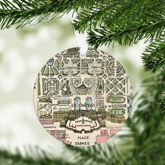 Versailles France Vintage Map Ornament