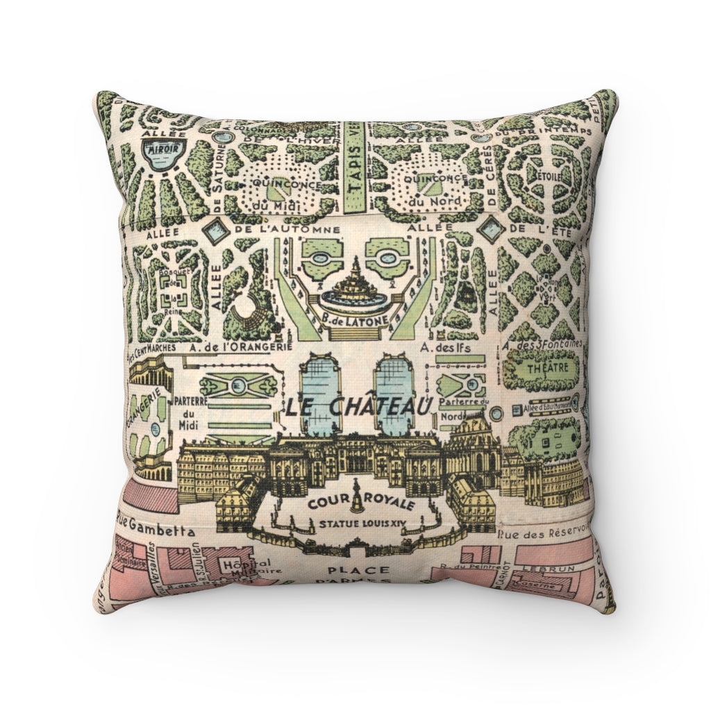 Versailles France vintage map pillow