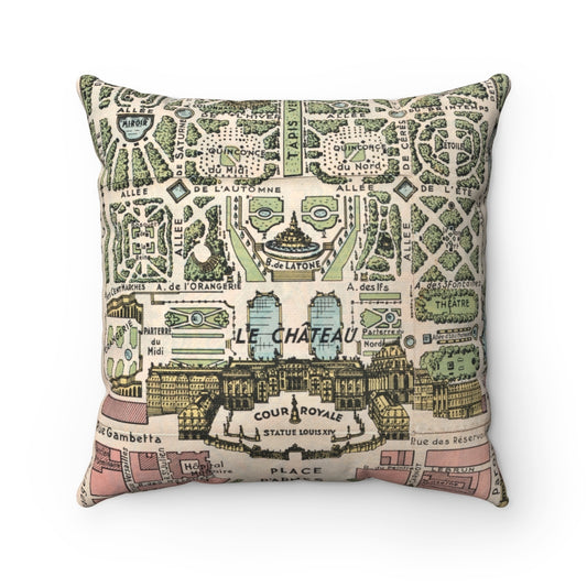 Versailles France vintage map pillow