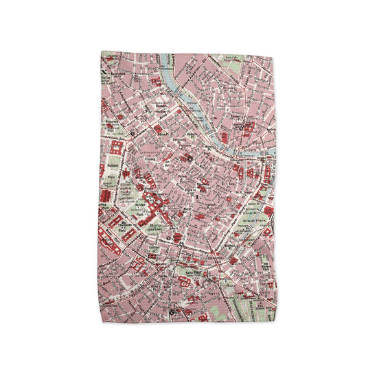 Vienna Austria Map Tea Towel | Waffle-Weave Kitchen Towel Gift