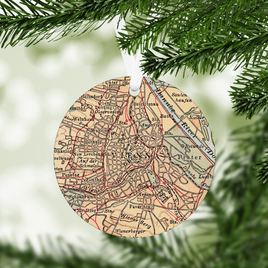 Vienna Austria Vintage Map Ornament