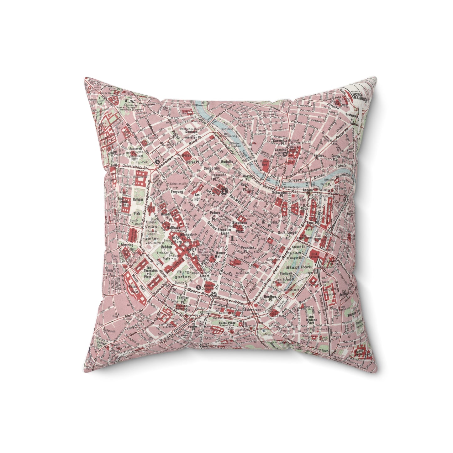 Vienna Austria vintage map pillow