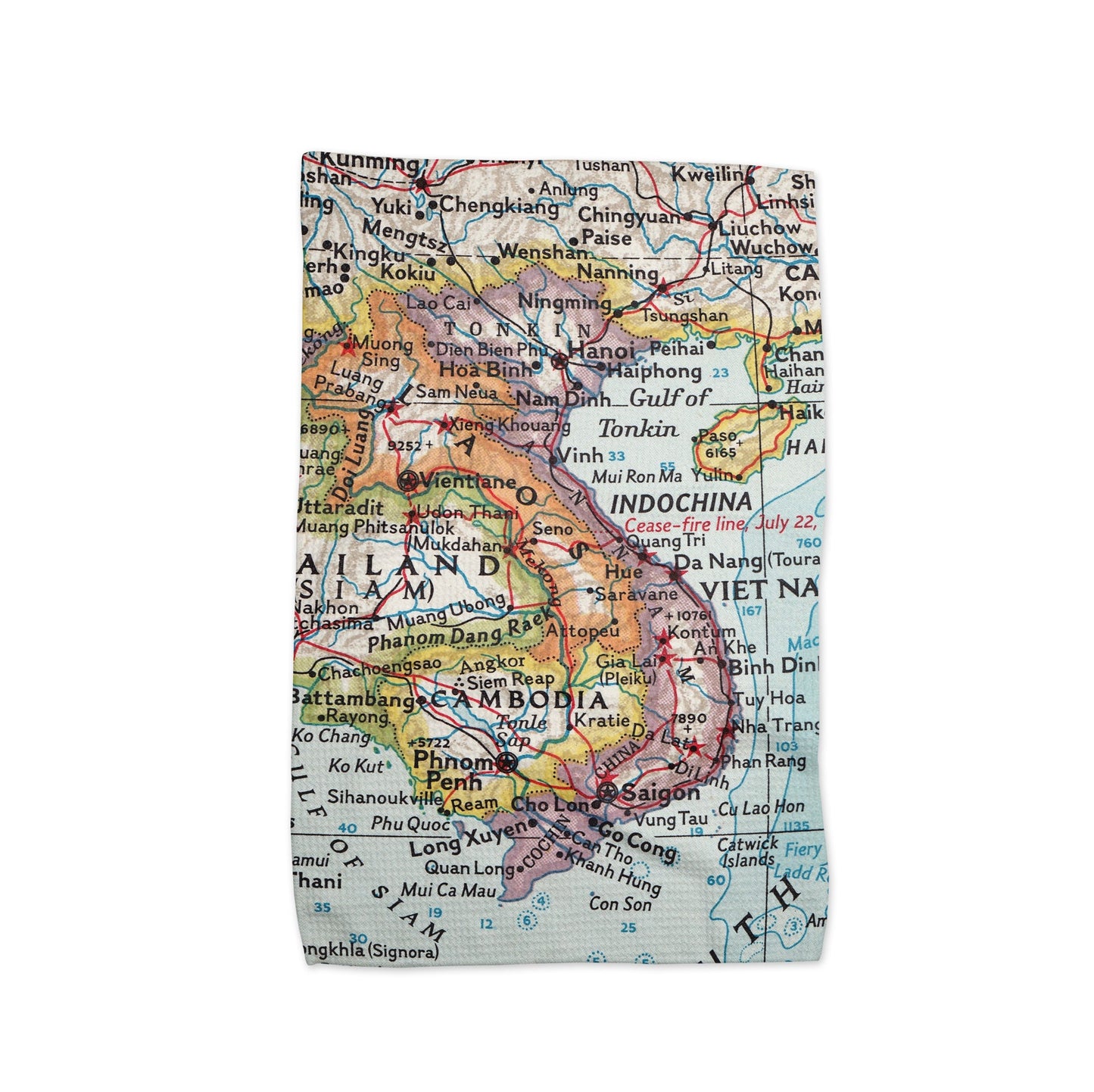 Vietnam Map Tea Towel | Waffle-Weave Kitchen Towel Gift