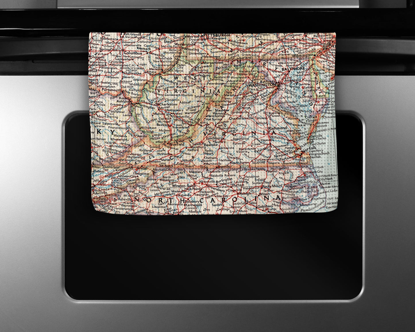 Virginia Map Tea Towel | Waffle-Weave Kitchen Towel Gift