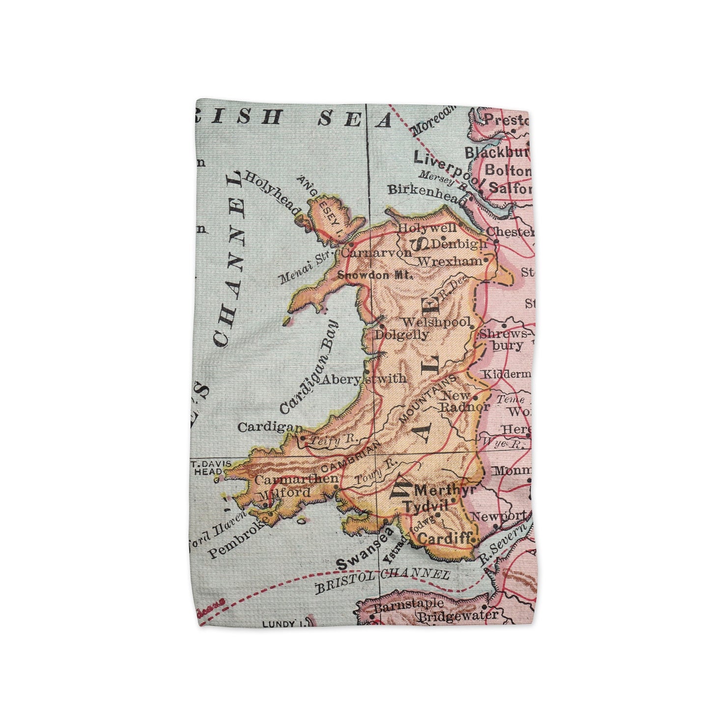 Wales Map Tea Towel | Waffle-Weave Kitchen Towel Gift