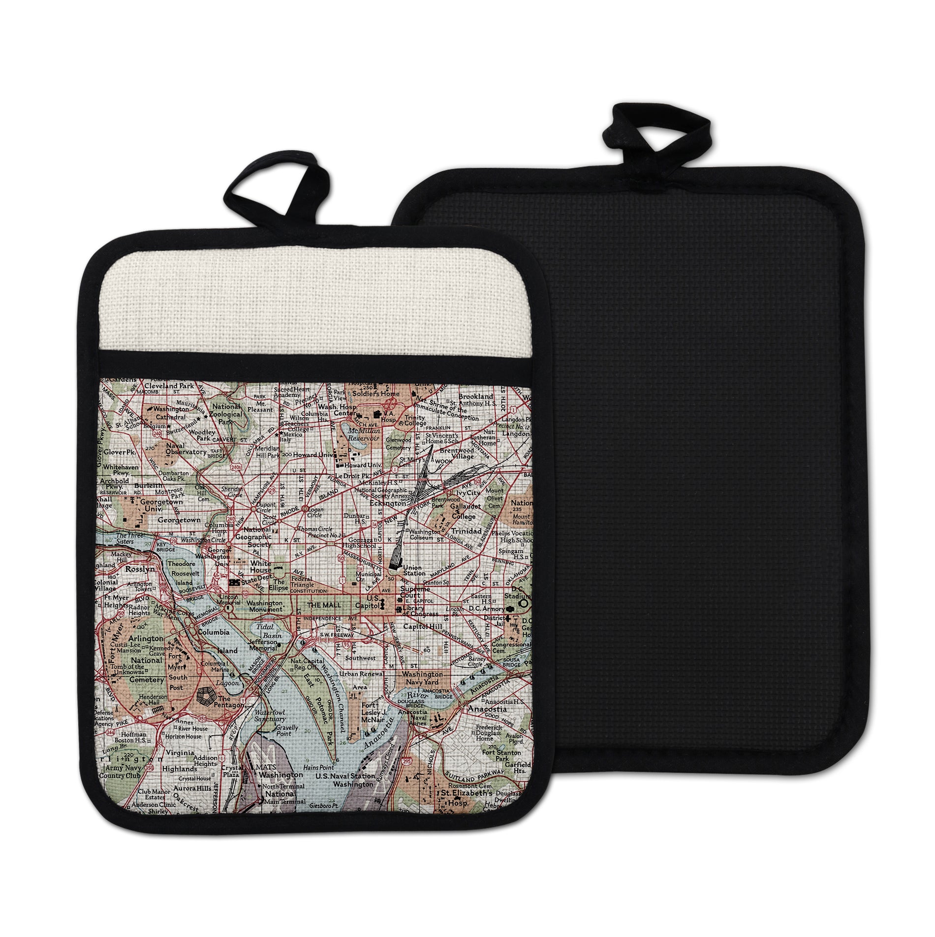Washington DC vintage map hot pad kitchen decor