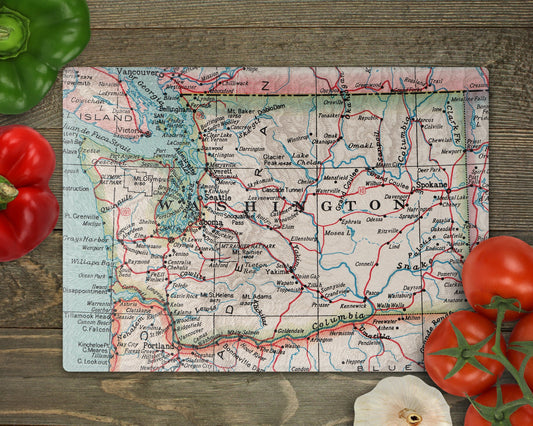 Washington State Map Cutting Board | Travel Gift | Kitchen Decor