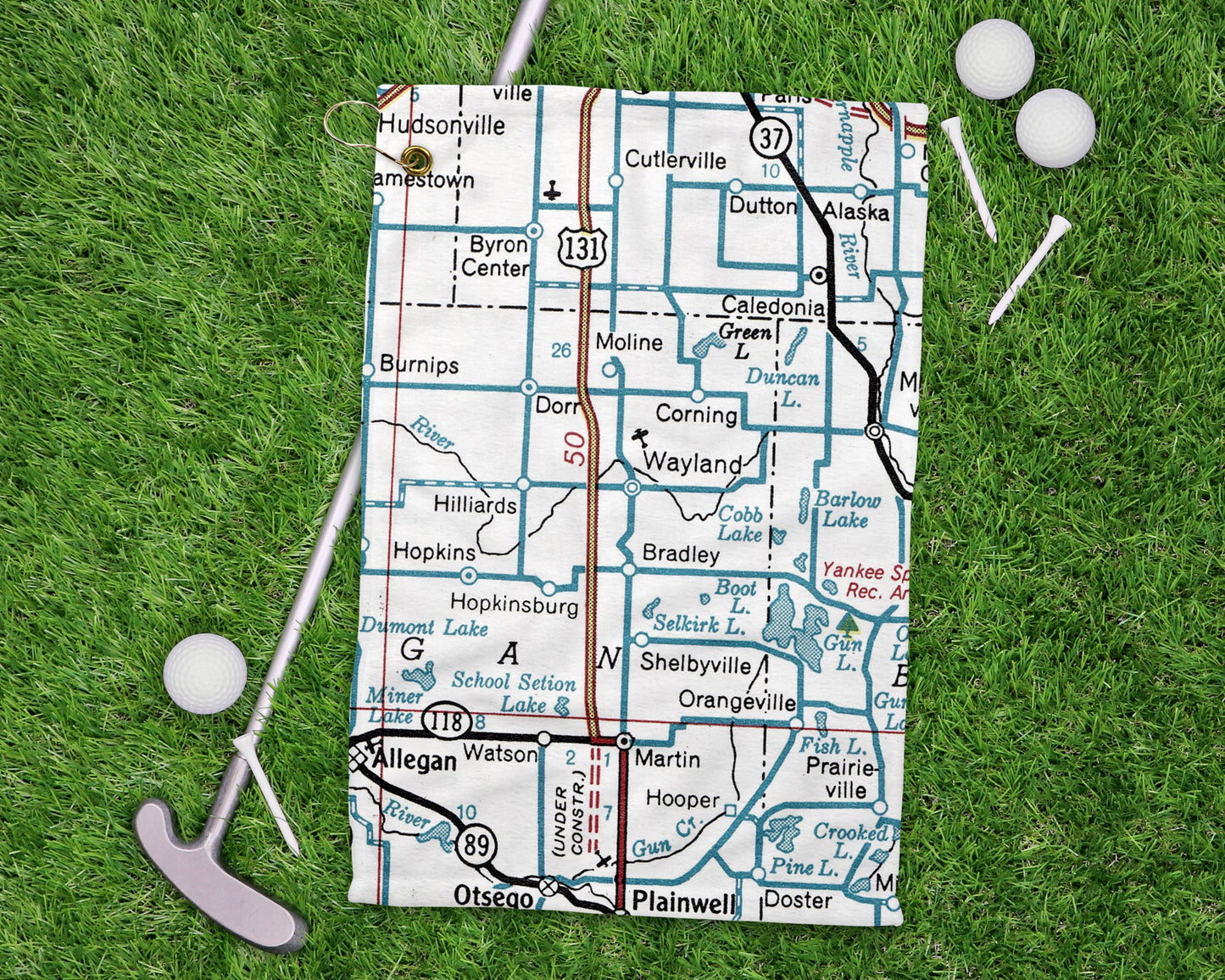 Wayland Michigan golf towel primary image