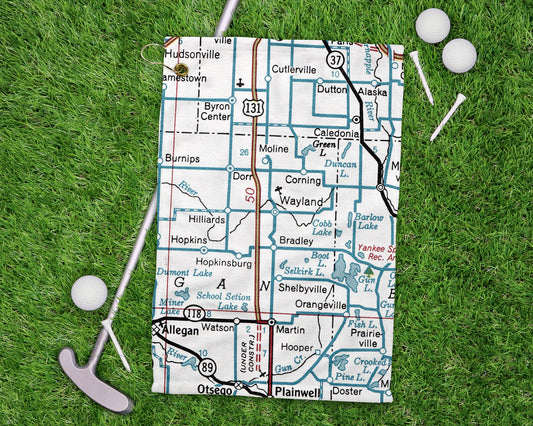 Wayland Michigan golf towel primary image