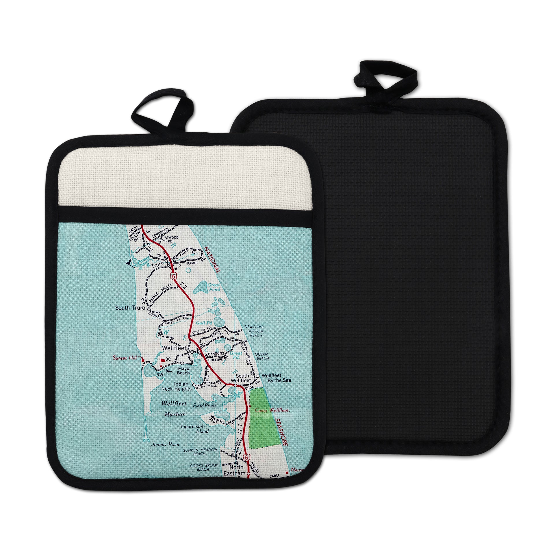 Wellfleet Massachusetts vintage map hot pad kitchen decor
