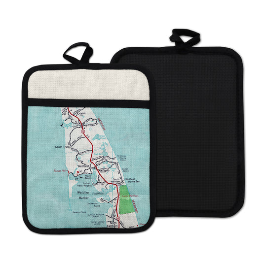 Wellfleet Massachusetts vintage map hot pad kitchen decor