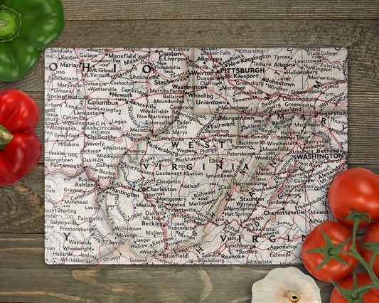 West Virginia Map Cutting Board | Travel Gift | Kitchen Decor
