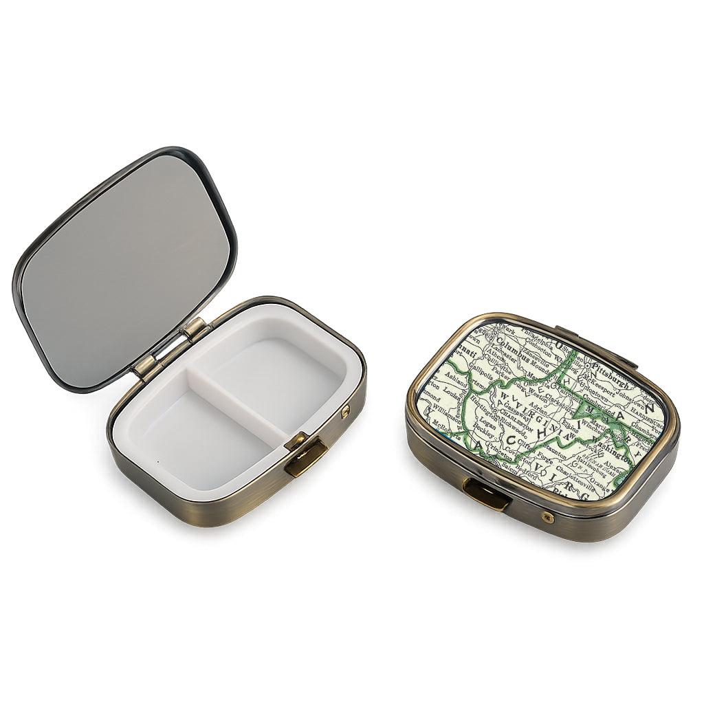 West Virginia Vintage Map Pill Case