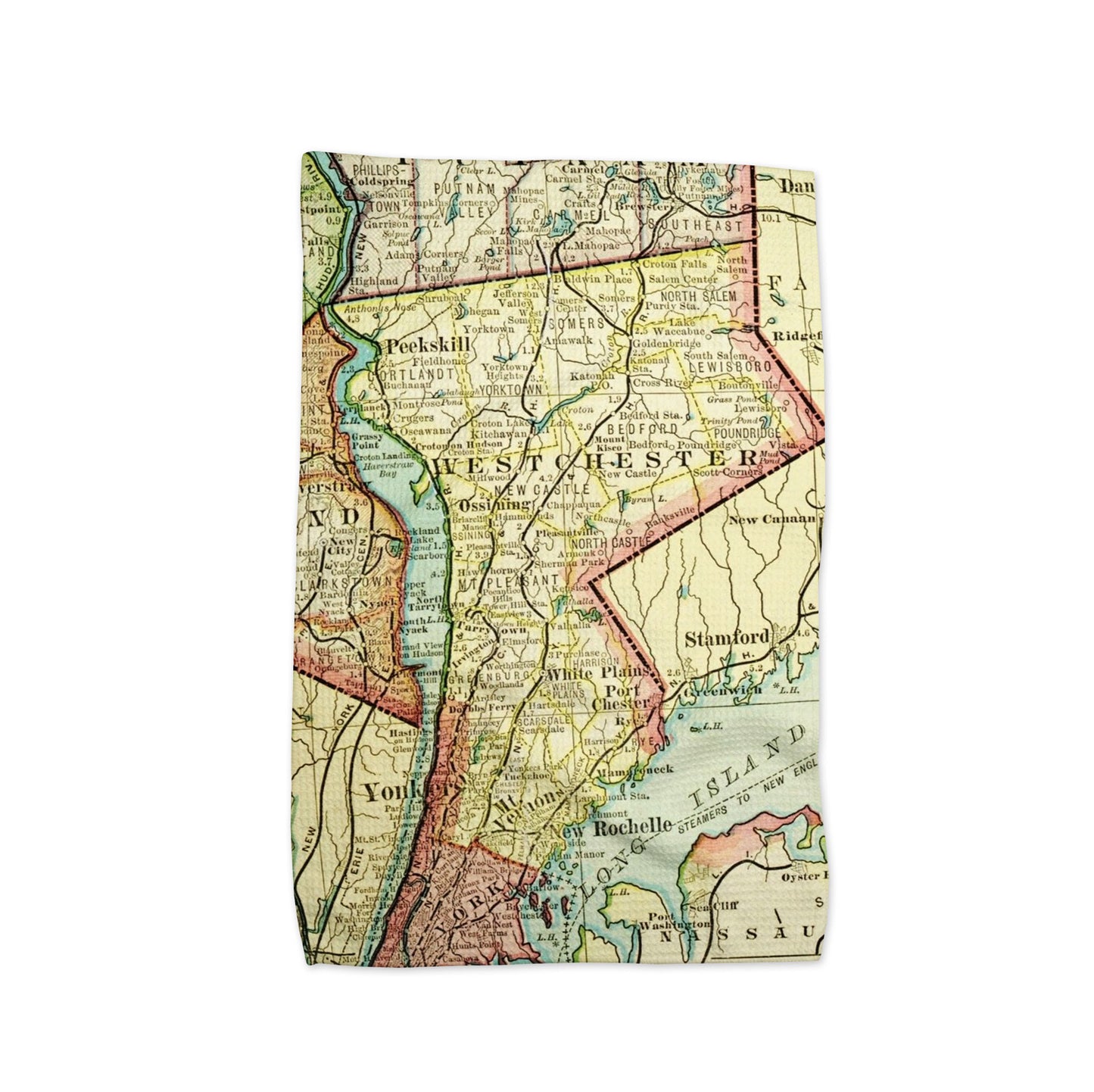 Westchester County New York Vintage Map Kitchen Towel