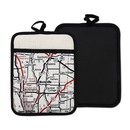 Westerville, Ohio vintage map hot pad