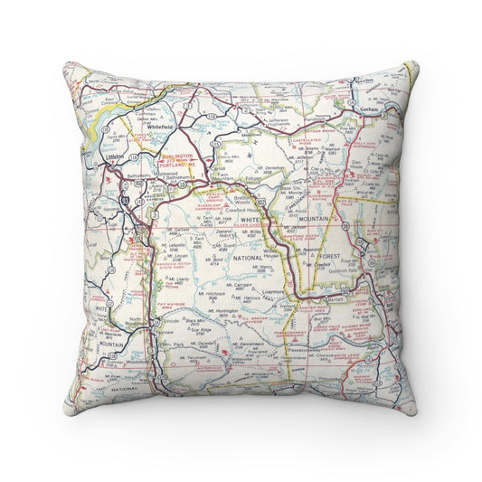 White Mountain National Forest vintage map pillow