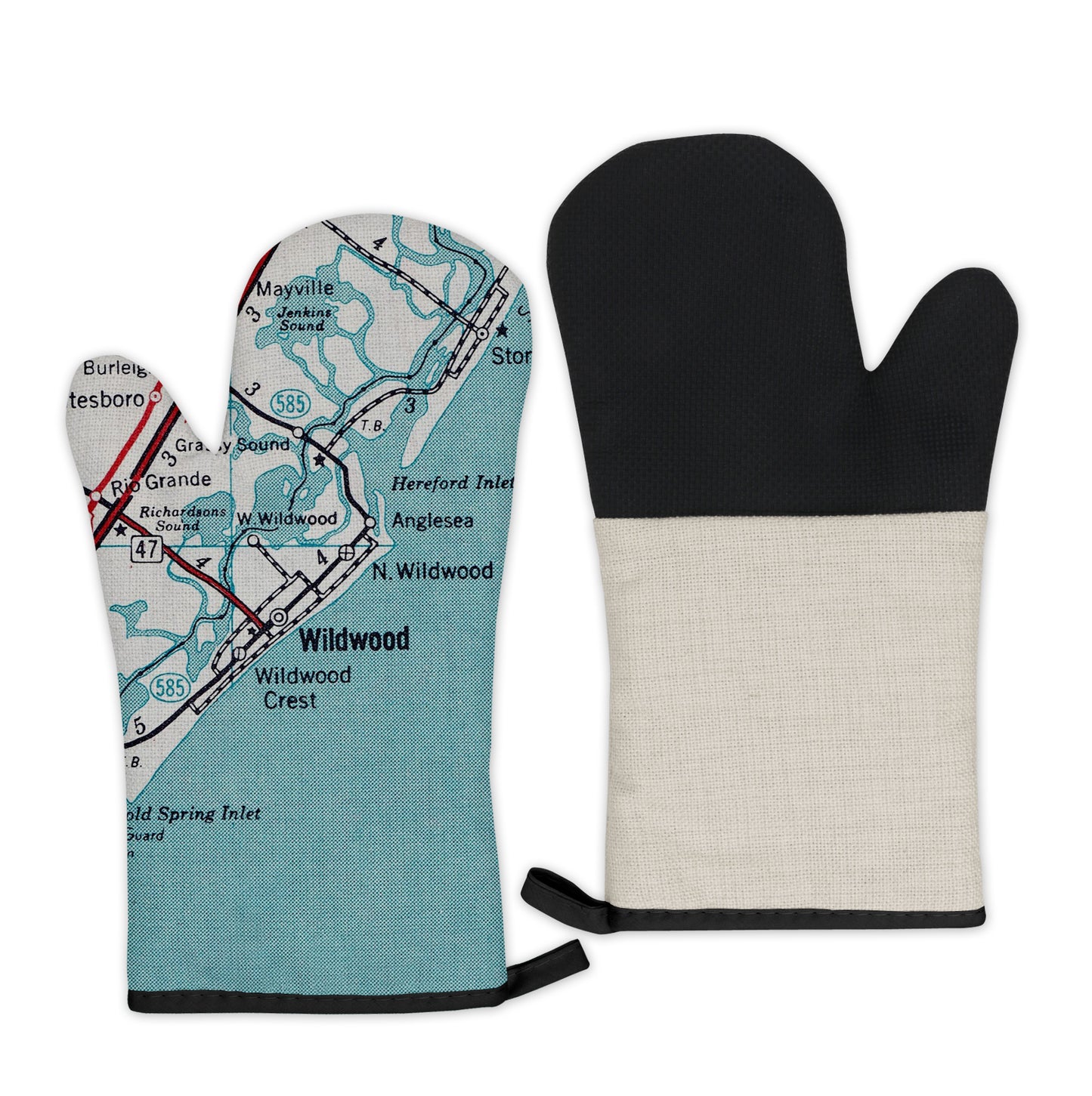 Wildwood New Jersey Vintage Map Oven Mitt