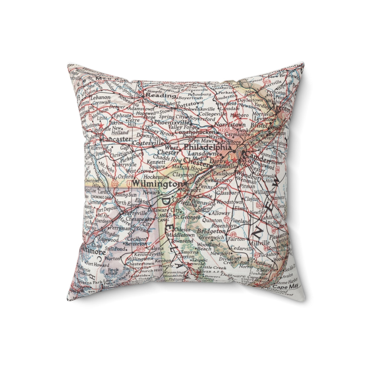 Wilmington Delaware vintage map pillow