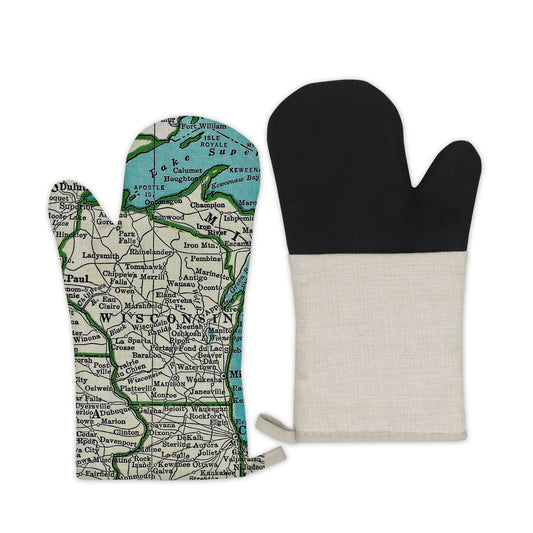 Wisconsin Map Oven Mitt | Vintage-Inspired Kitchen Gift