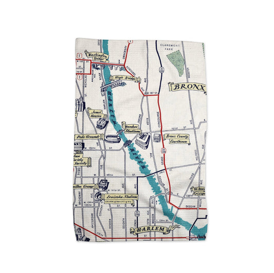 Yankee Stadium Kitchen Towel | New York Map Gift