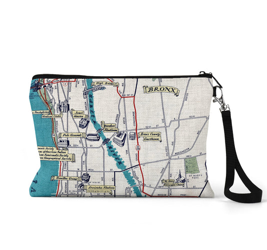 Yankee Stadium map wristlet travel pouch