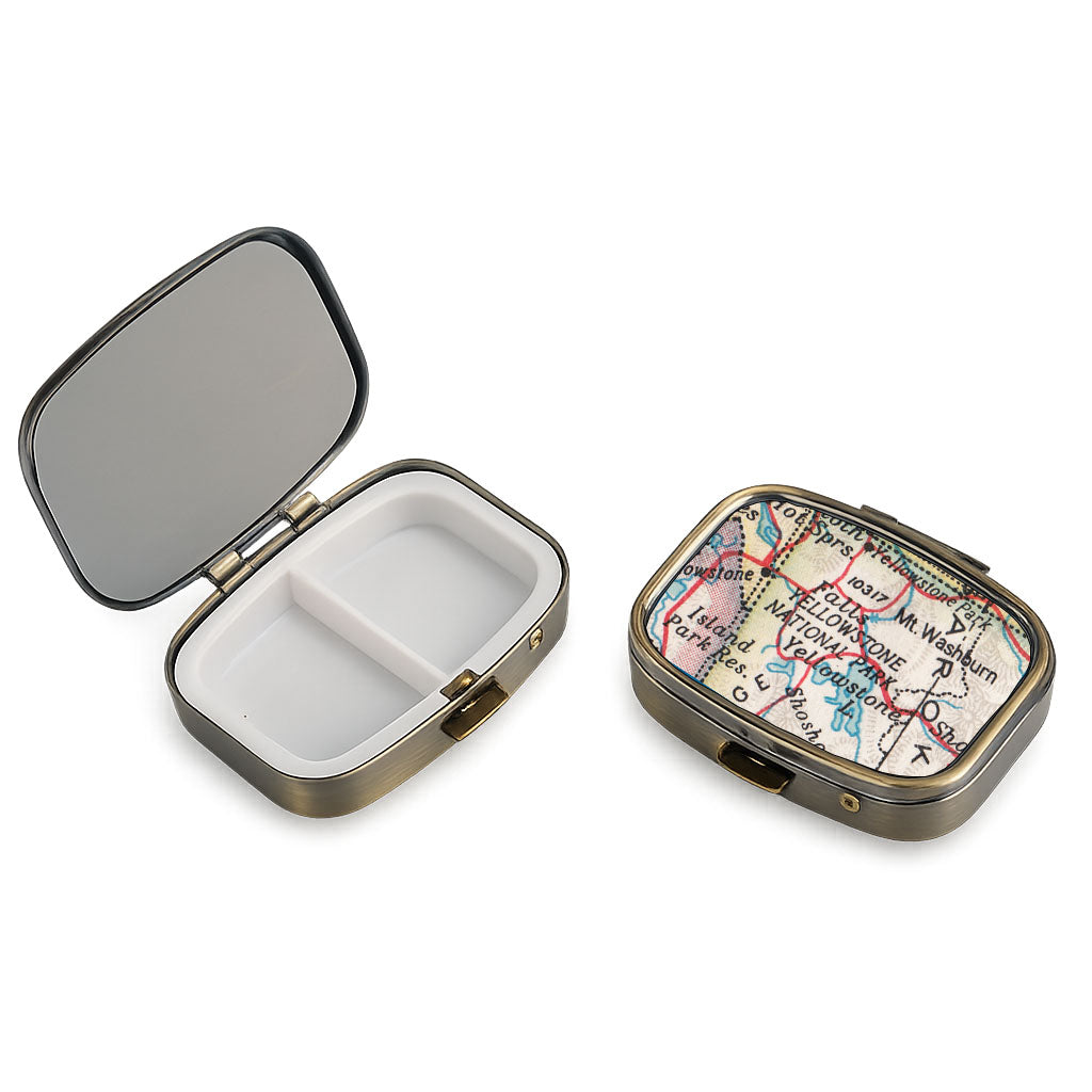 Yellowstone National Park vintage map pill case