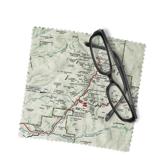 Zion National Park Map Lens Cloth | Microfiber Glasses Cleaner | Travel Gift